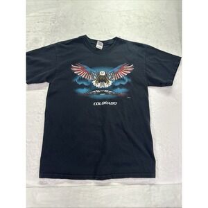 Colorado Patriotic Eagle Graphic Tee Shirt 2007 Size Medium Black Tee